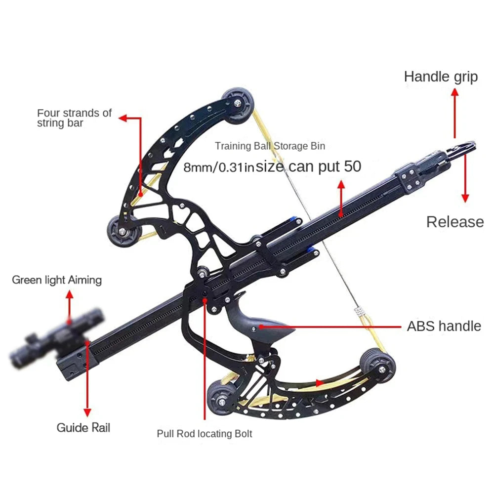 All-metal 50-round compound bow and arrow