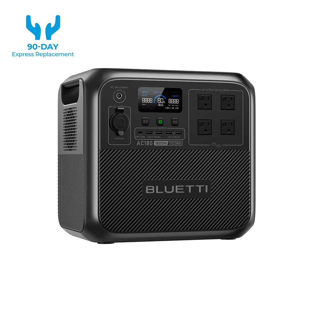 BLUETTI AC180 Solar Portable Power Station 1800W 1152Wh