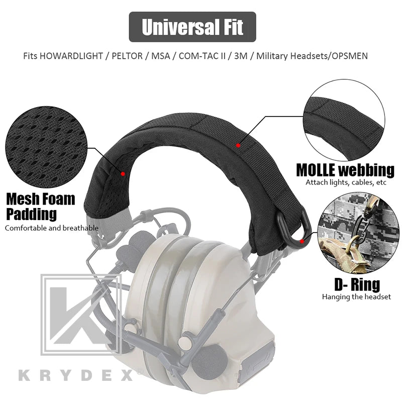 KRYDEX Modular Headphone Protection Cover For Tactical Earmuff Headset Stand