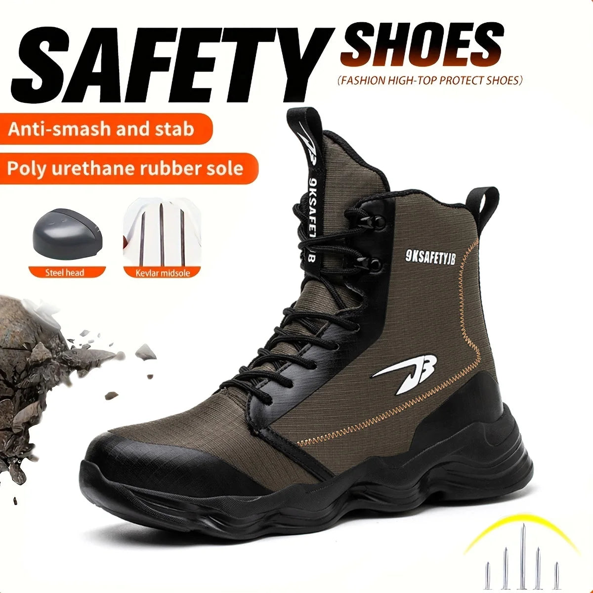 Breathable Anti-Puncture Safety Shoes For Men Durable Comfort