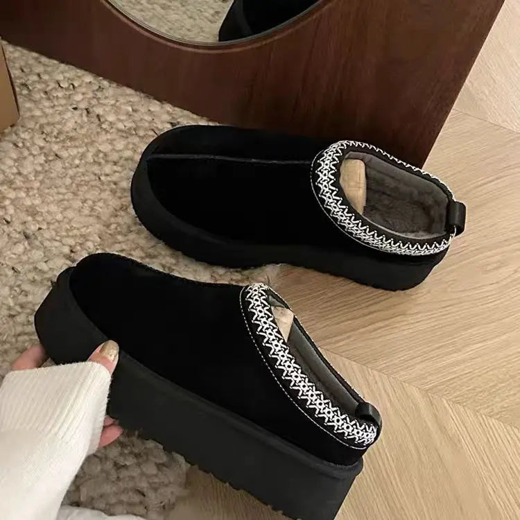 Women Winter Ultra Mini Platform Boots Featuring Shearling Fur Lining
