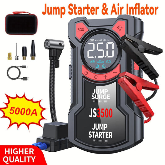 BUVAYE 5-in-1 Jump Starter With Air Compressor And Tire Inflator