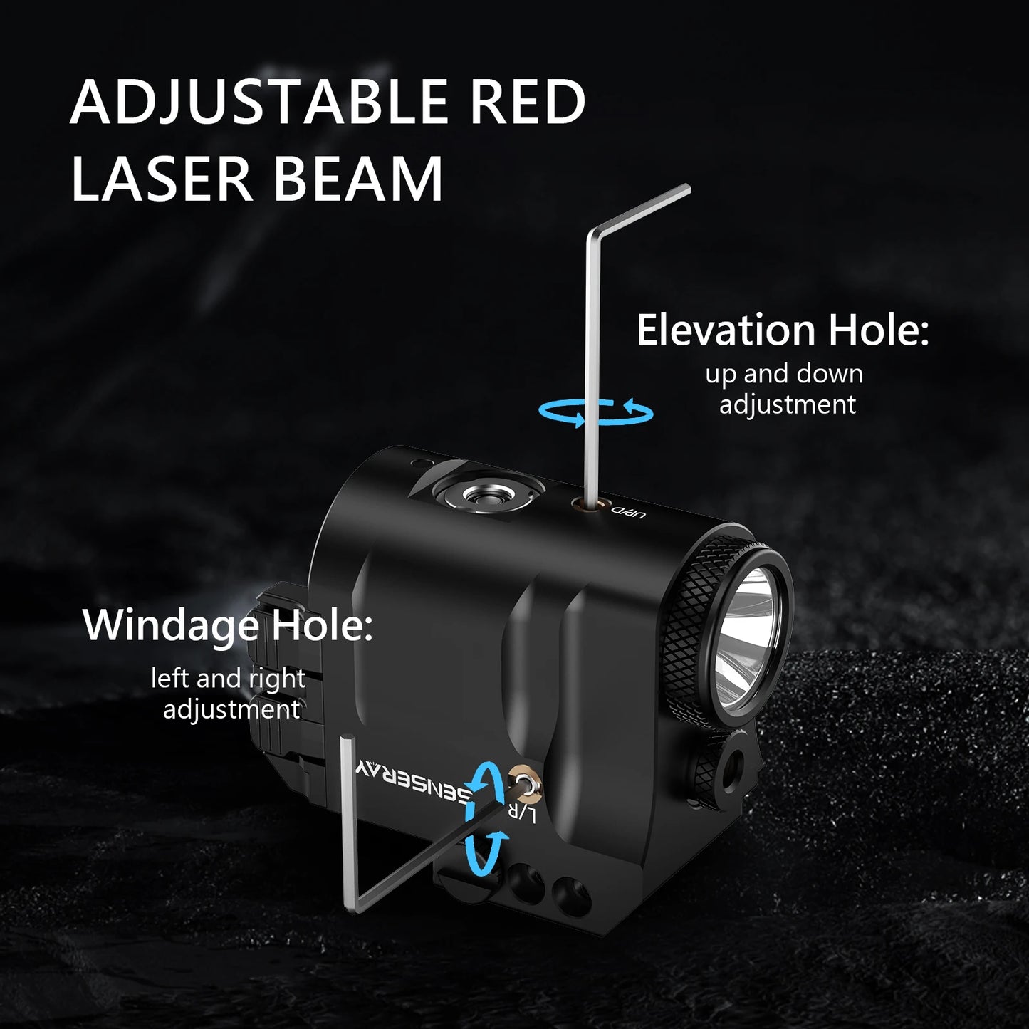 Hign-concerned Pistol Light With Laser And Strobe Picatinny Rail Rechargeable