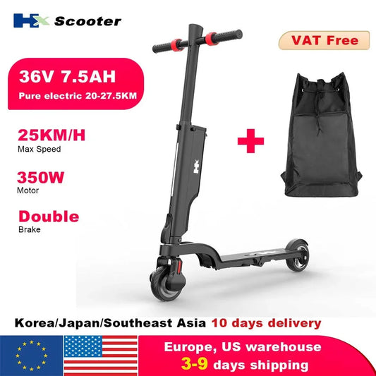 HX Foldable Electric Scooter X6 350W 25kmh 36V For Adults