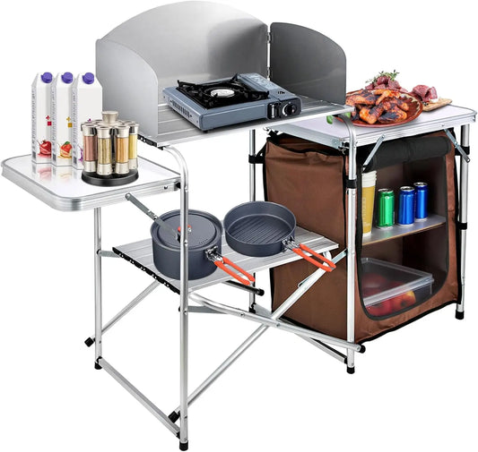 Folding Kitchen Table With Carrying Bag And 3 Cupboard