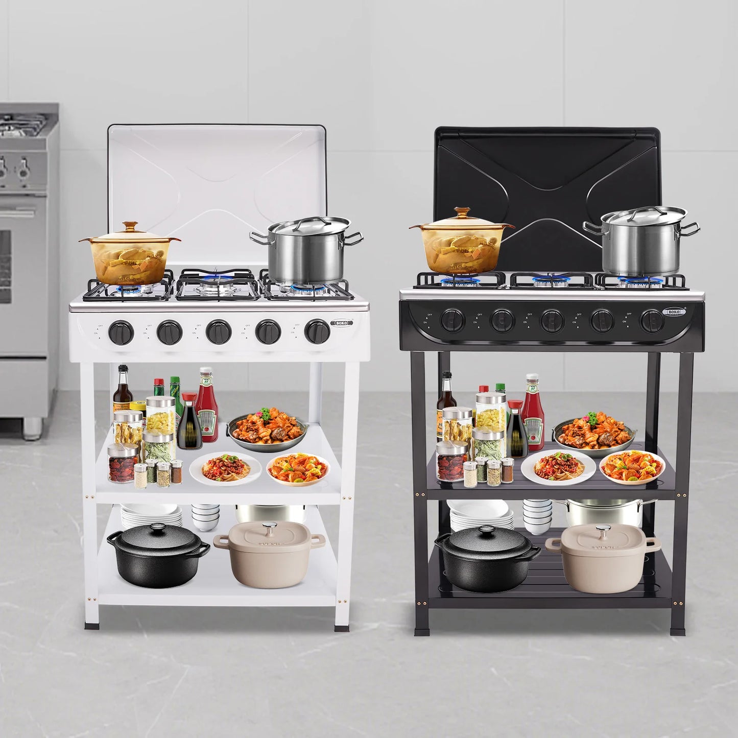 Fuel Five Burner Hearth Grill Outdoor Gas Freestanding