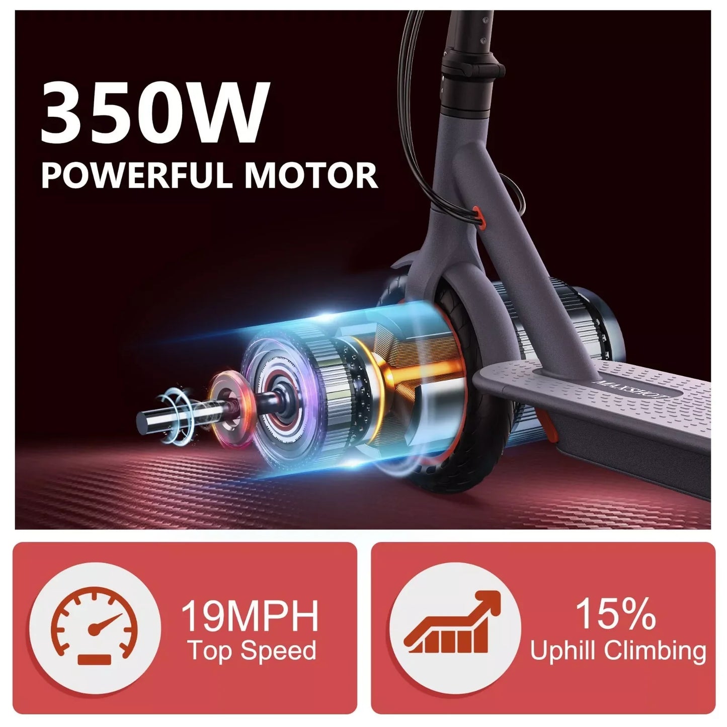LADPED Electric Scooter 350W 19MPH Folding Waterproof