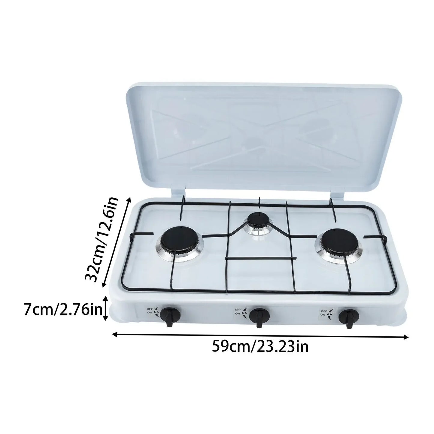 Built In 3 Burner Gas Cooktop Cast Aluminum With Hose