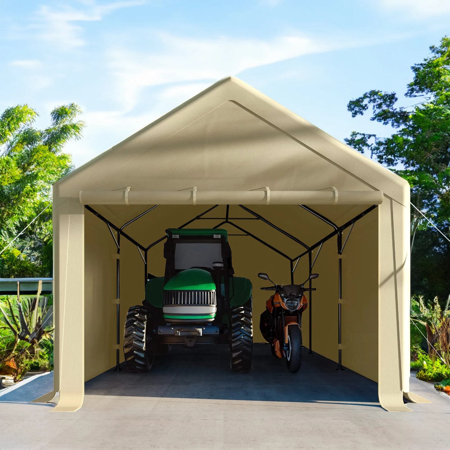 Grezone Outdoor Canopy Carport Portable Car Tent Garage