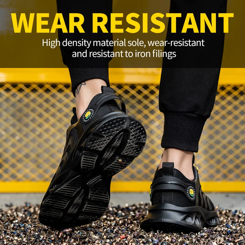 Lace Free Breathable Lightweight Safety Shoes With Anti Smashing Puncture