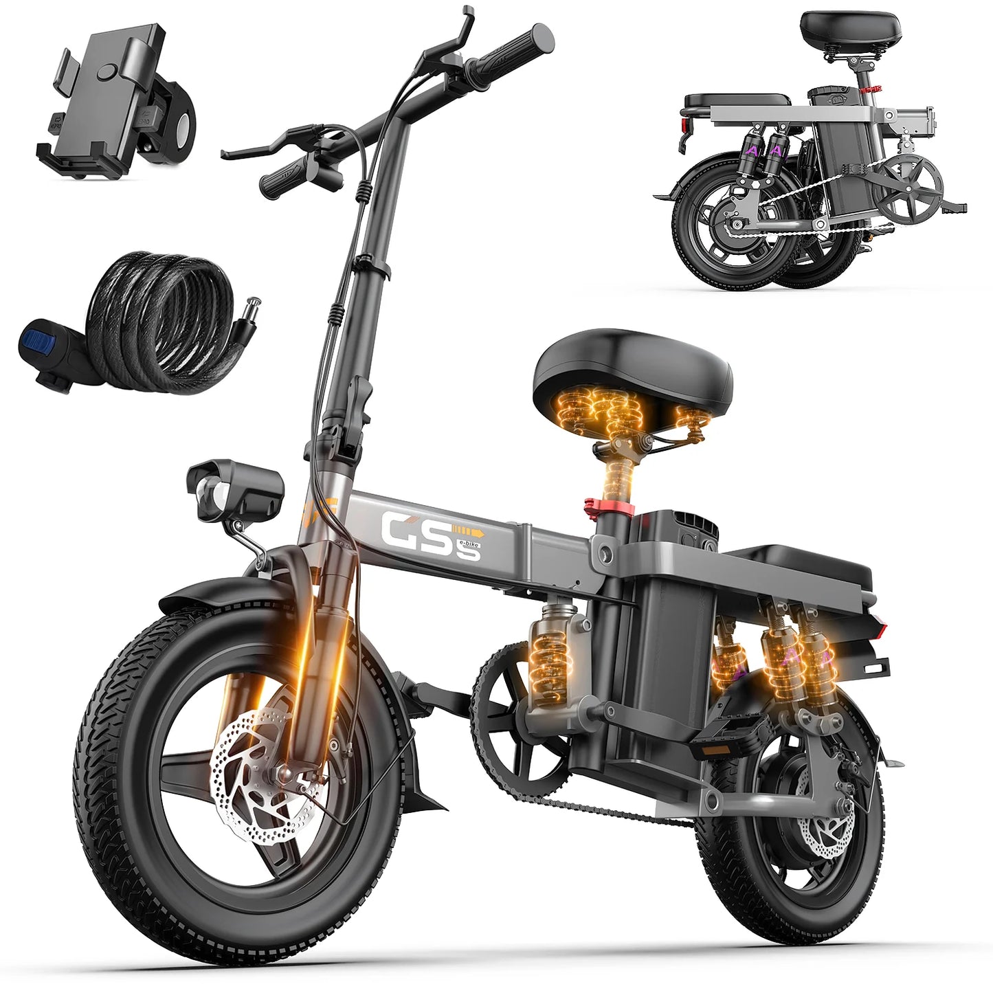 Folding Electric Bike GS5 750W Motor 20 MPH 35 Miles