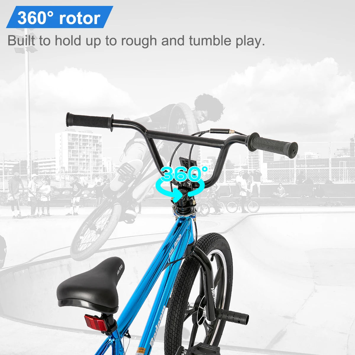 Hiland Kids BMX Bike Freestyle 360 Degree Rotor Pegs