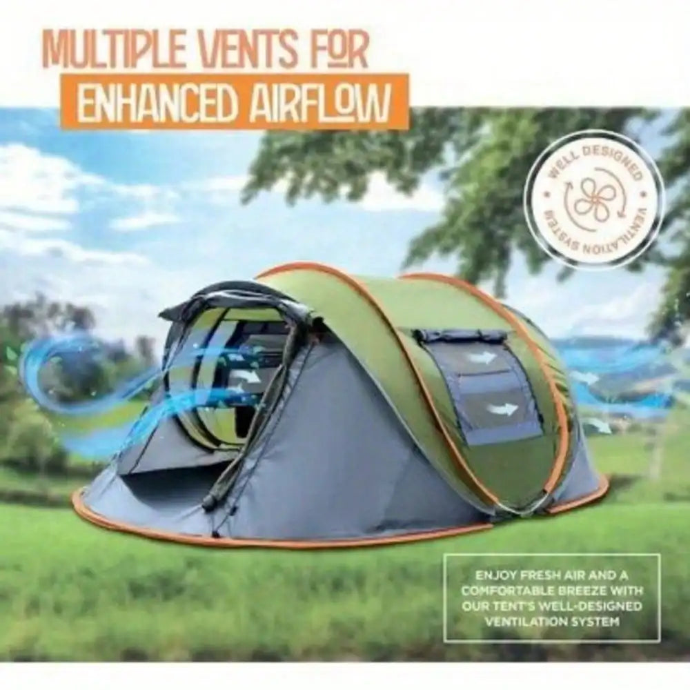 Easy Pop Up Camping Tent Two Doors And UPF50 Waterproof