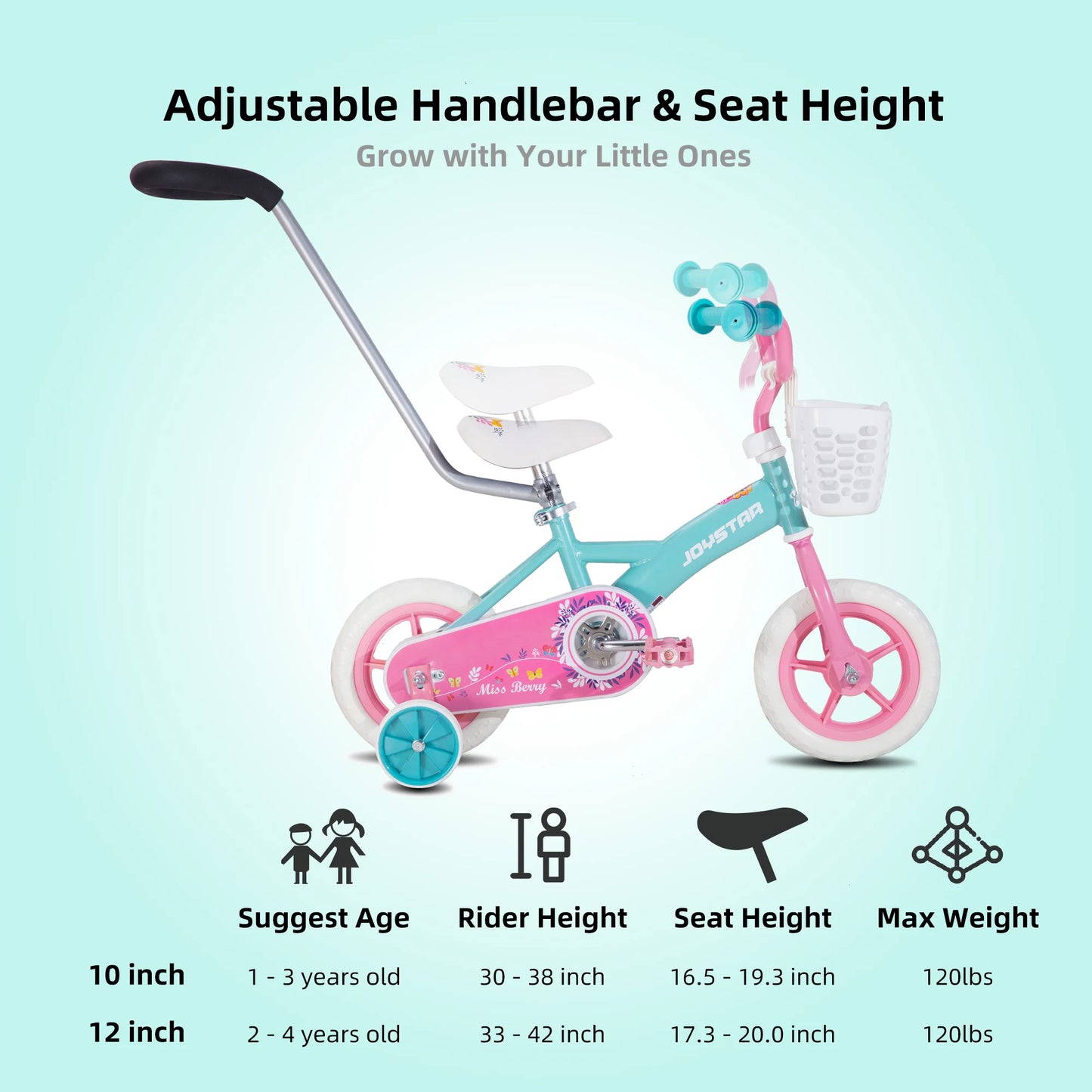 JOYSTAR 10/12 Inch Kids Bike for Boys and Girls Ages 1-4