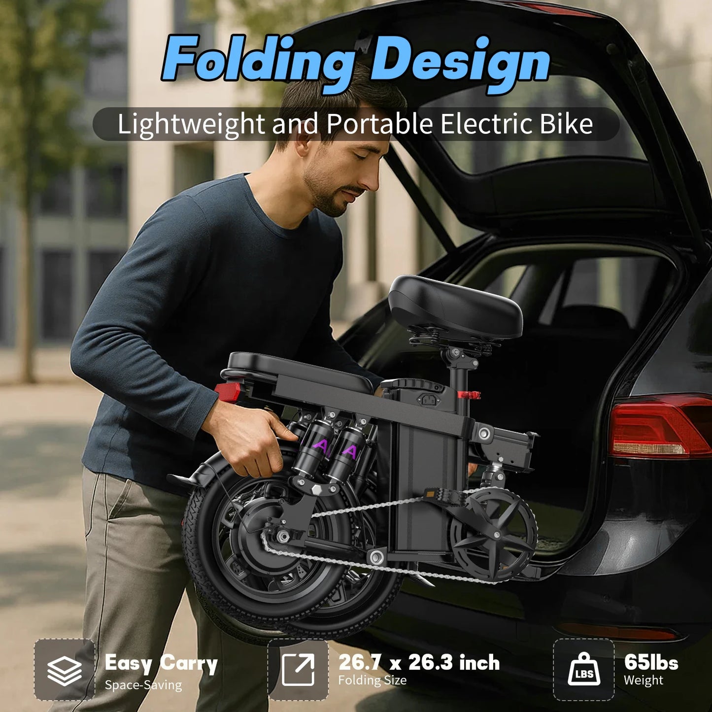 Folding Electric Bike GS5 750W Motor 20 MPH 35 Miles