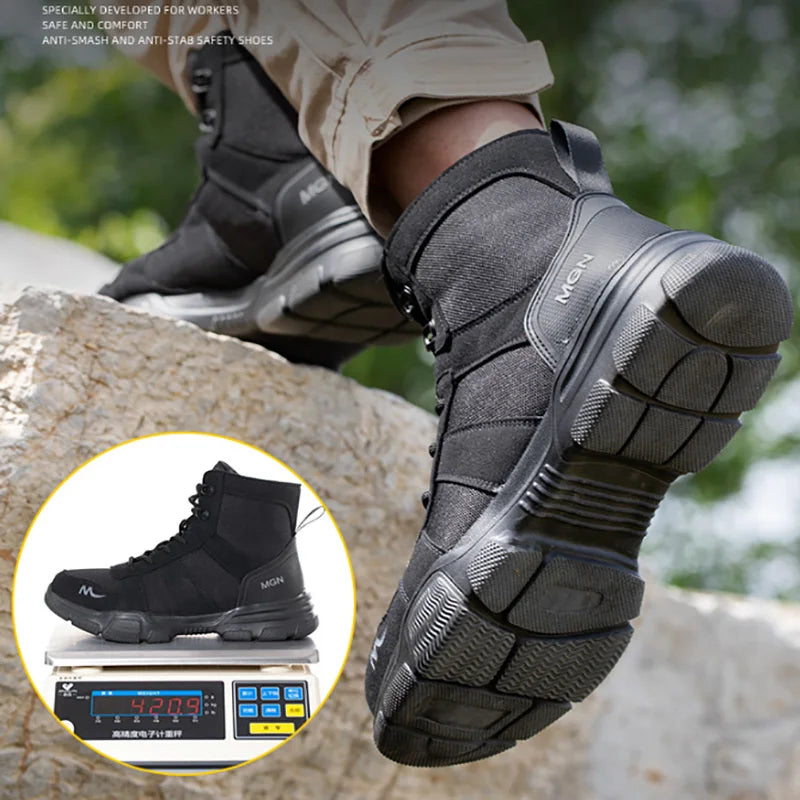 Mens Safety Shoes Steel Toe Metatarsal Protection AntiPuncture Boots