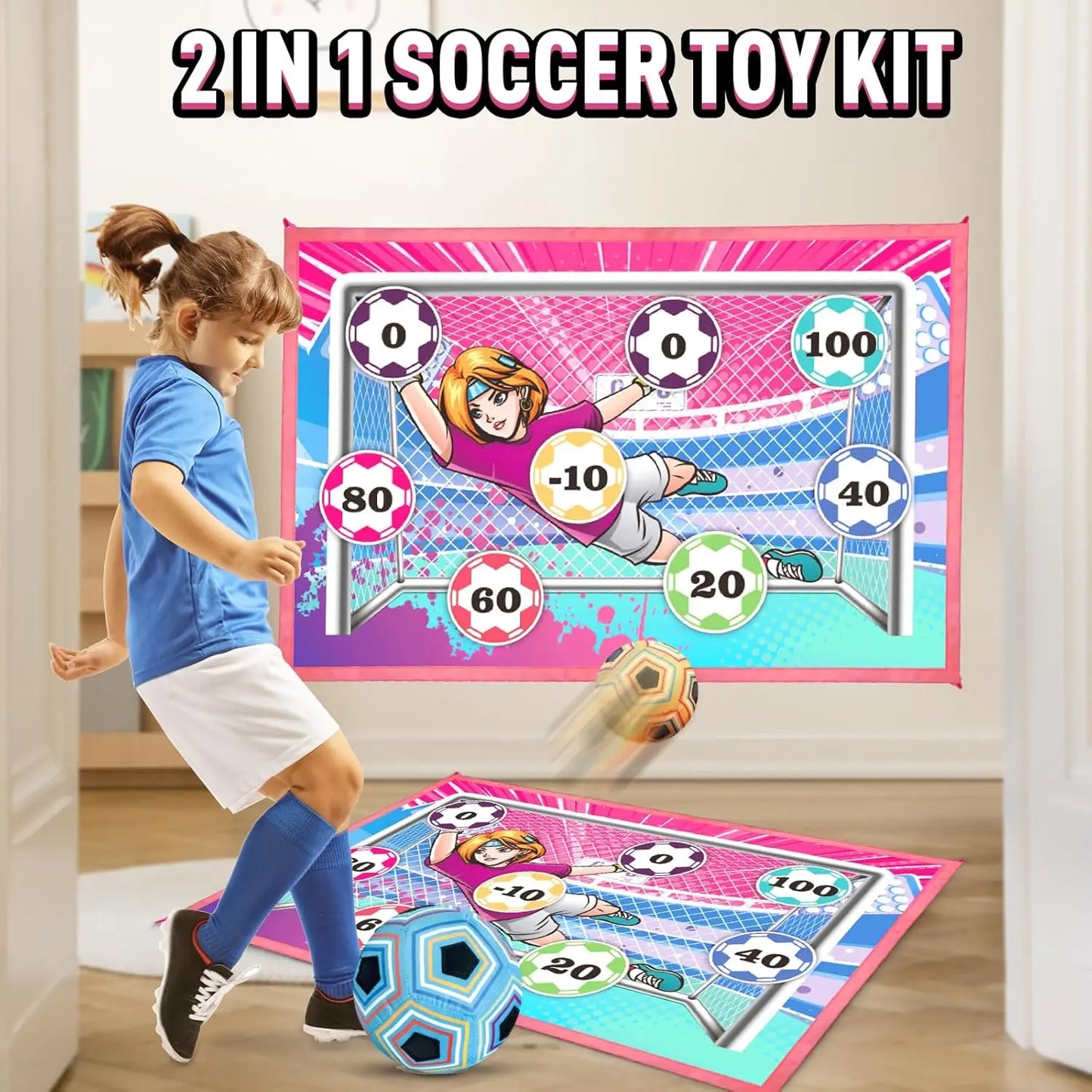 Soccer Ball Set for Kids Toss Football - Fun Outdoor Activity