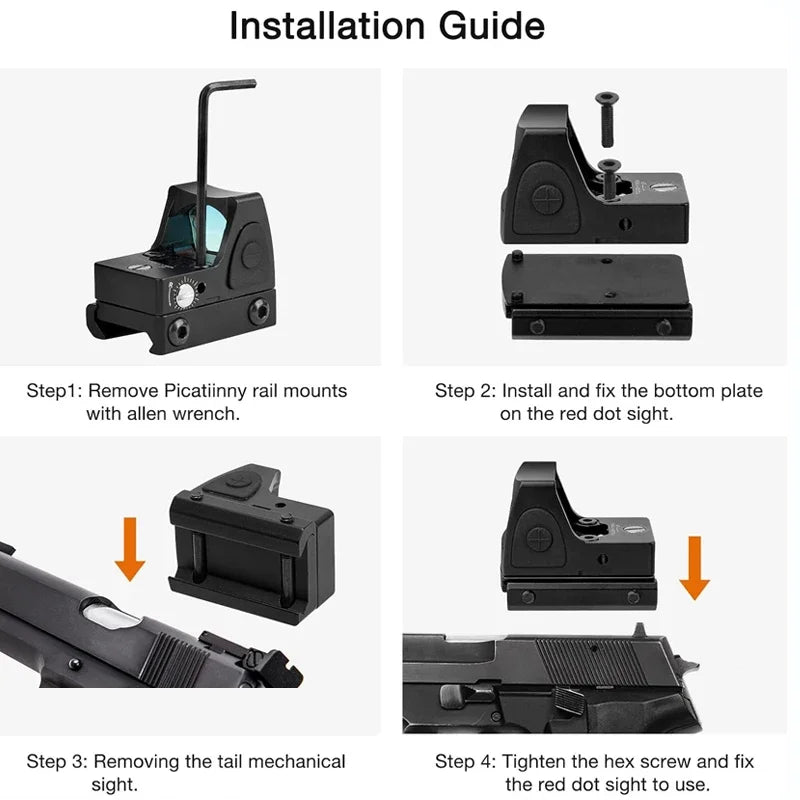 Bestsight Mini MR Red Dot Sight For Airsoft Rifle Tactical