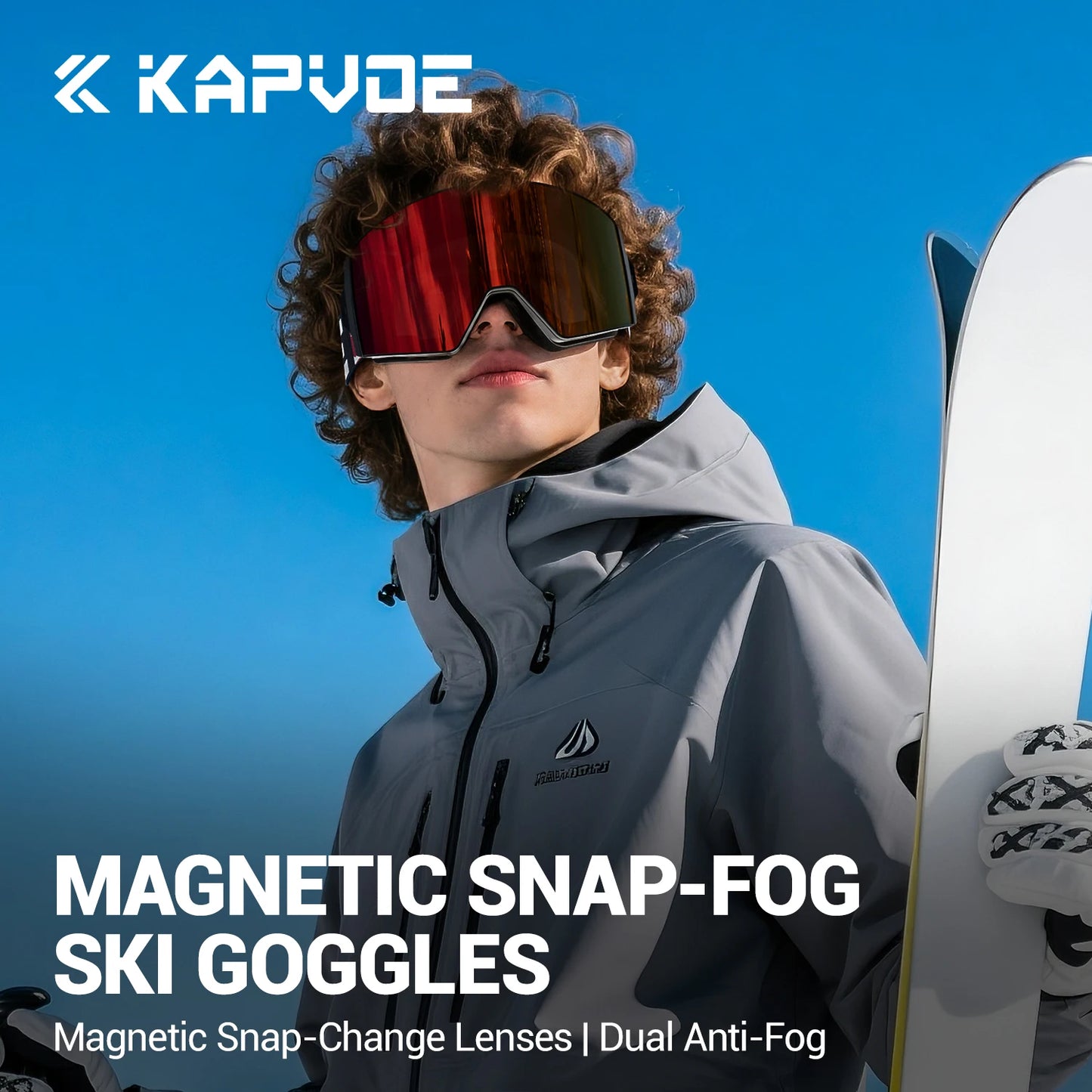 Kapvoe Outdoor Photochromic Ski Goggles UV400 Anti Fog Magnetic