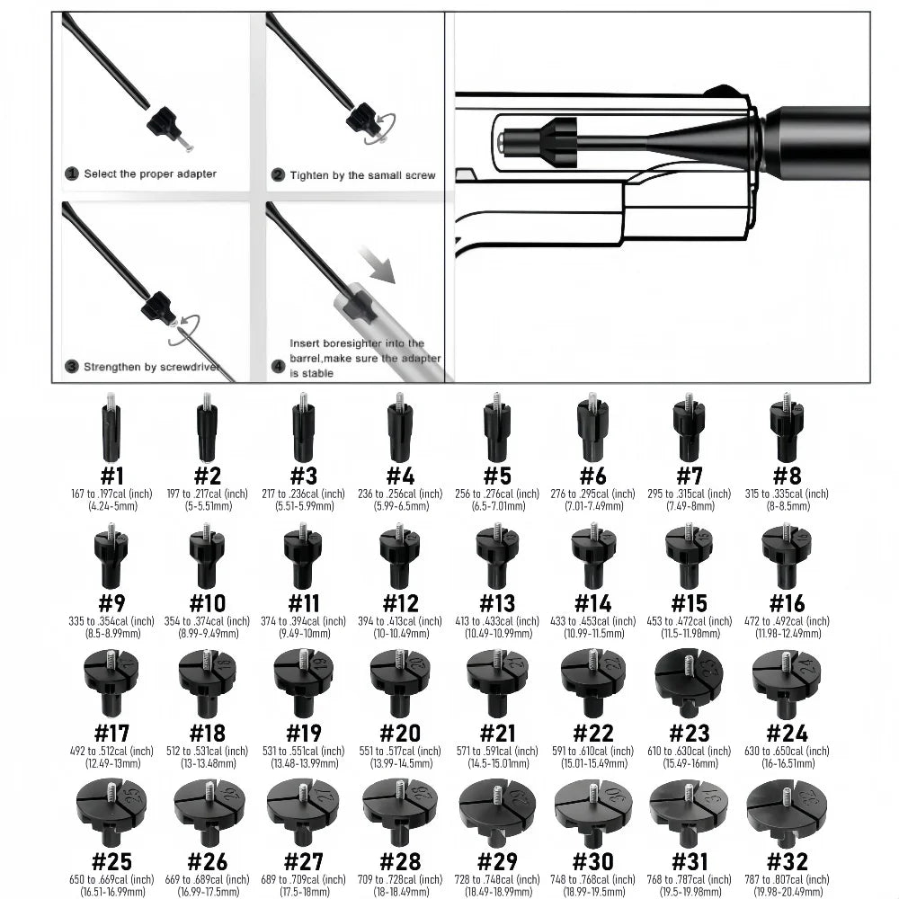 Nabila Bore Sight Kit for Rifles and Shotguns 32 Pack