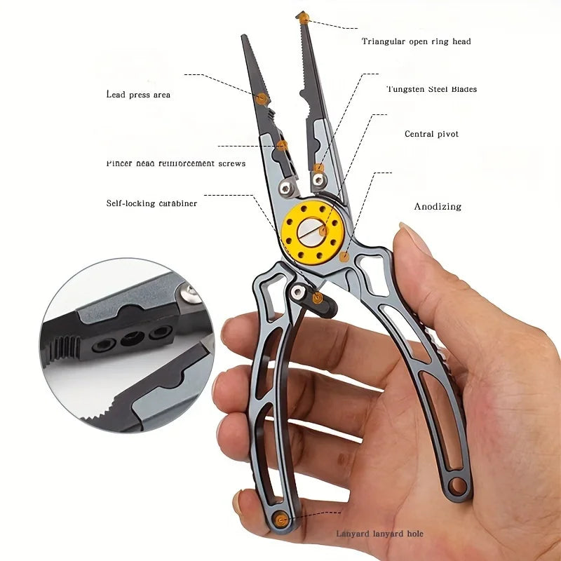 Aviation Aluminum Fishing Pliers Multi-Functional Line Cutter Outdoors