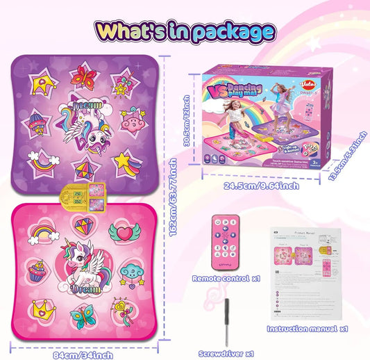 VATOS Unicorn Dance Mat x2 Toys for Girls 9-Level Game