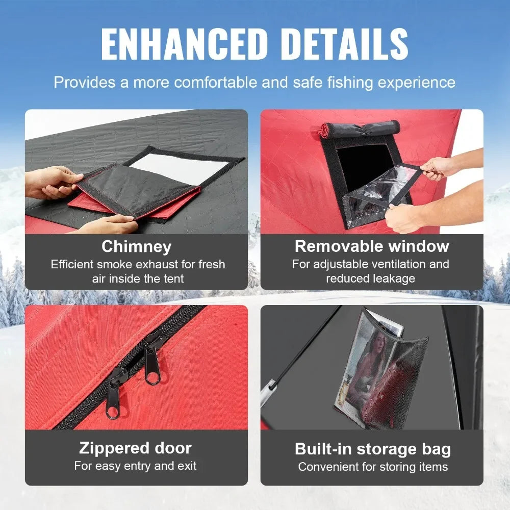 Outdoor Portable Ice Shelter Pop Up Ice Fishing Shanty Tent