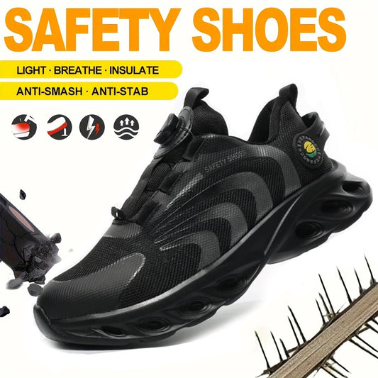 Lace Free Breathable Lightweight Safety Shoes With Anti Smashing Puncture