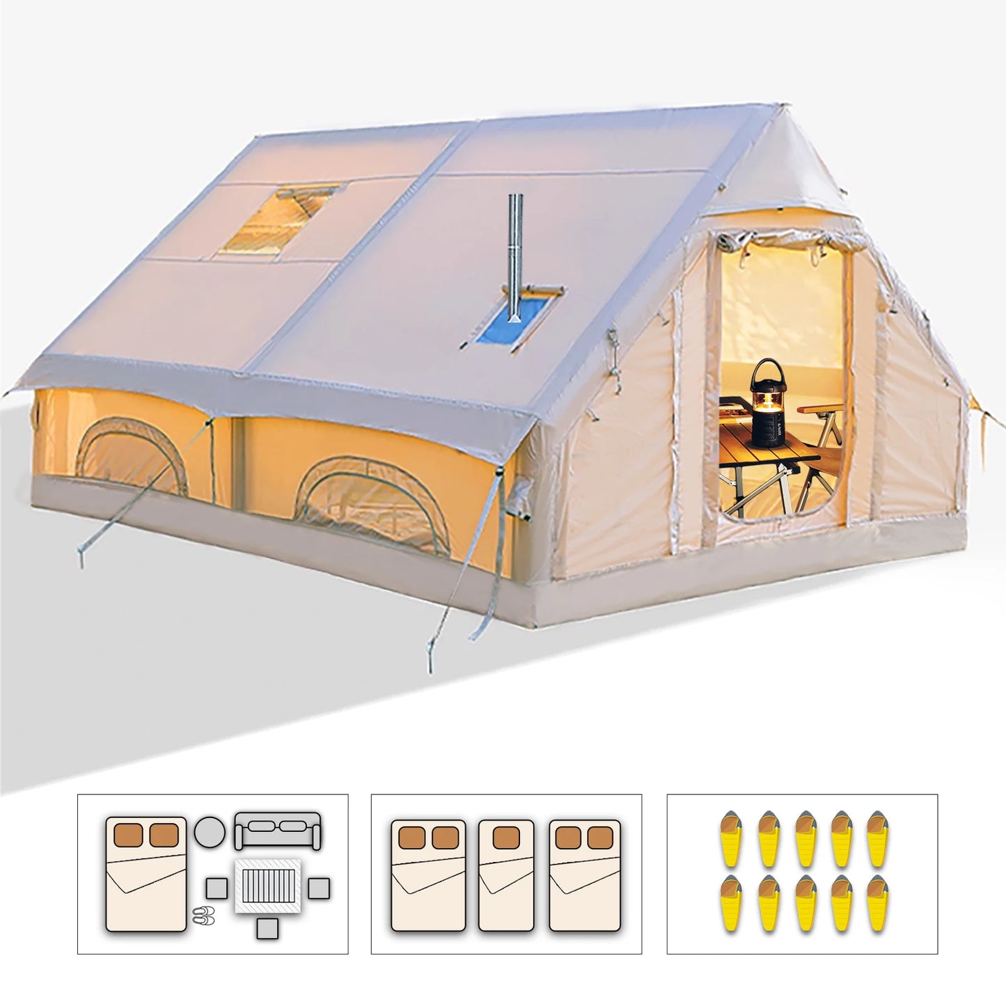 Building Inflatable Camping Tent Easy Setup Portable