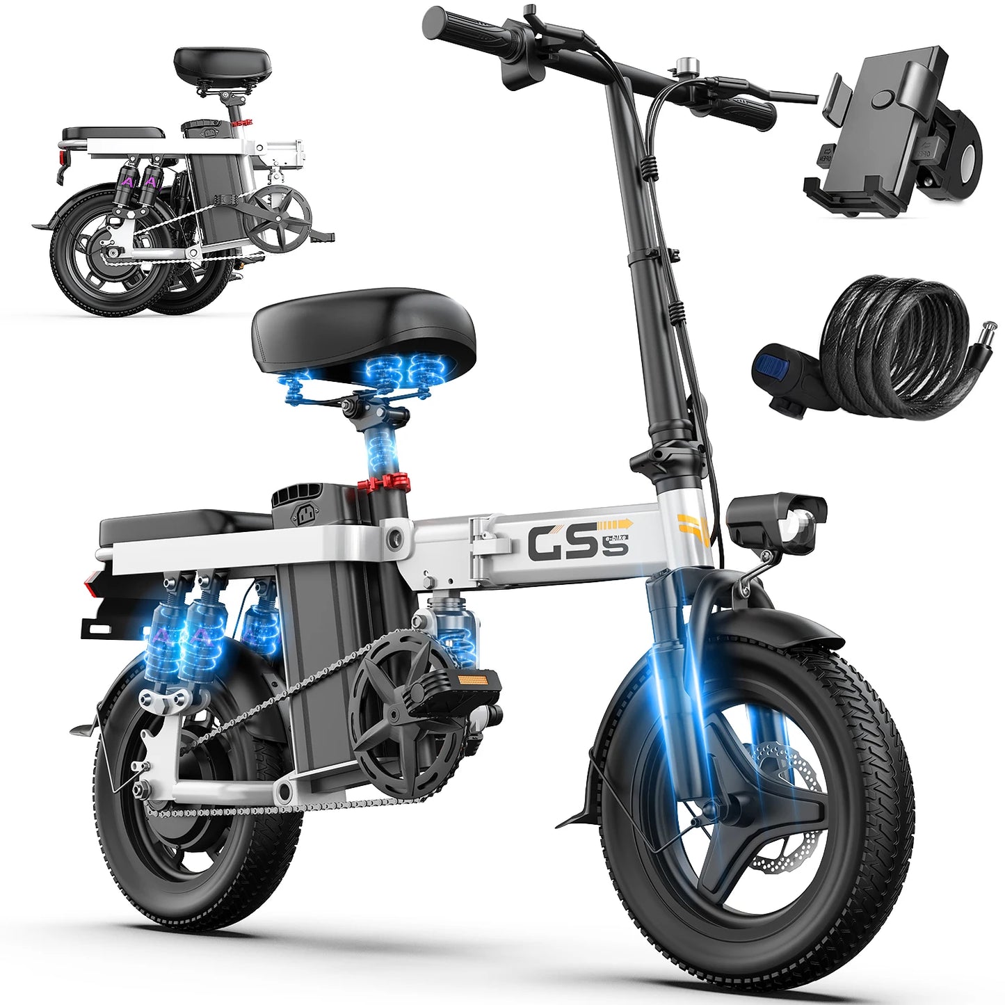 Folding Electric Bike GS5 750W Motor 20 MPH 35 Miles