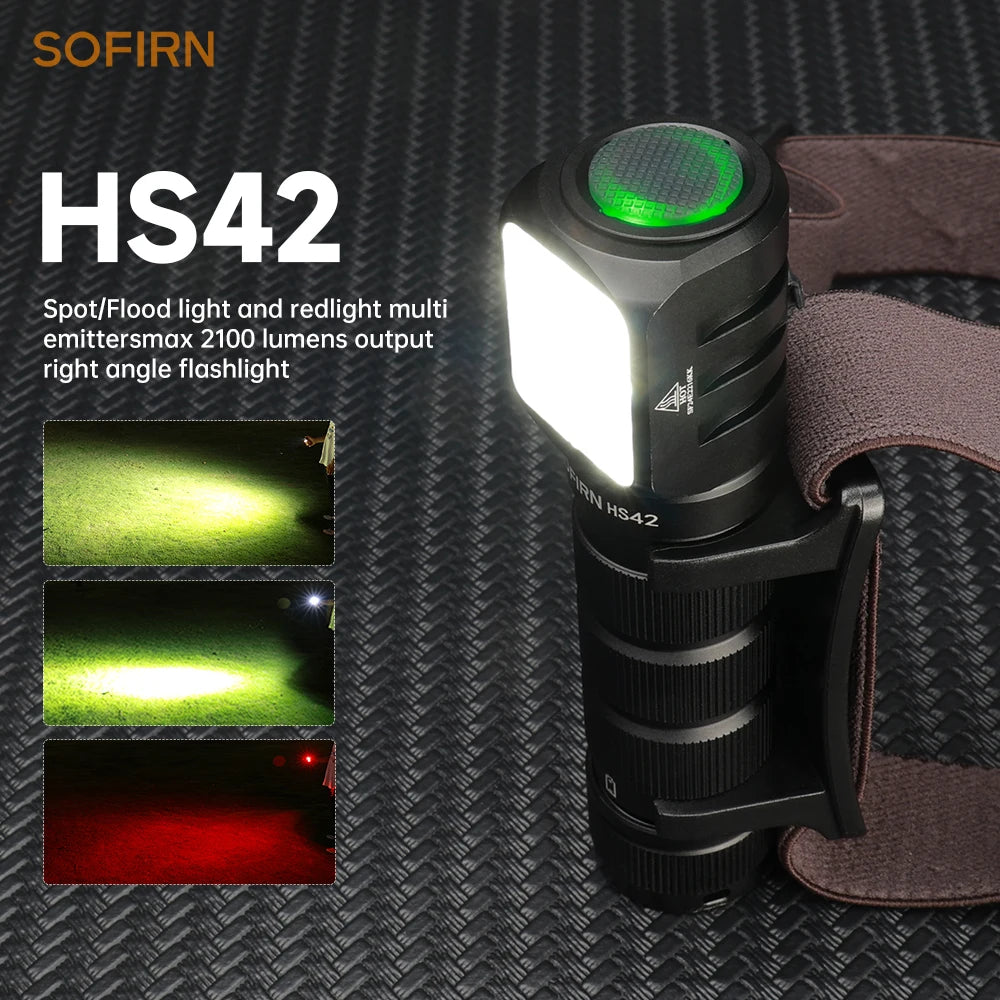 Sofirn HS42 Headlamp 2100lm USB C Rechargeable Flashlight Power Bank