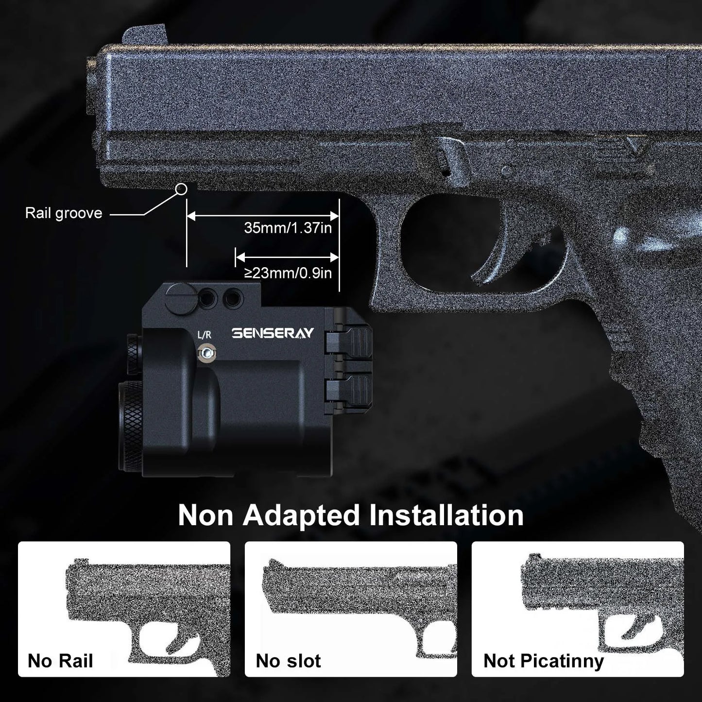 Hign-concerned Pistol Light With Laser And Strobe Picatinny Rail Rechargeable