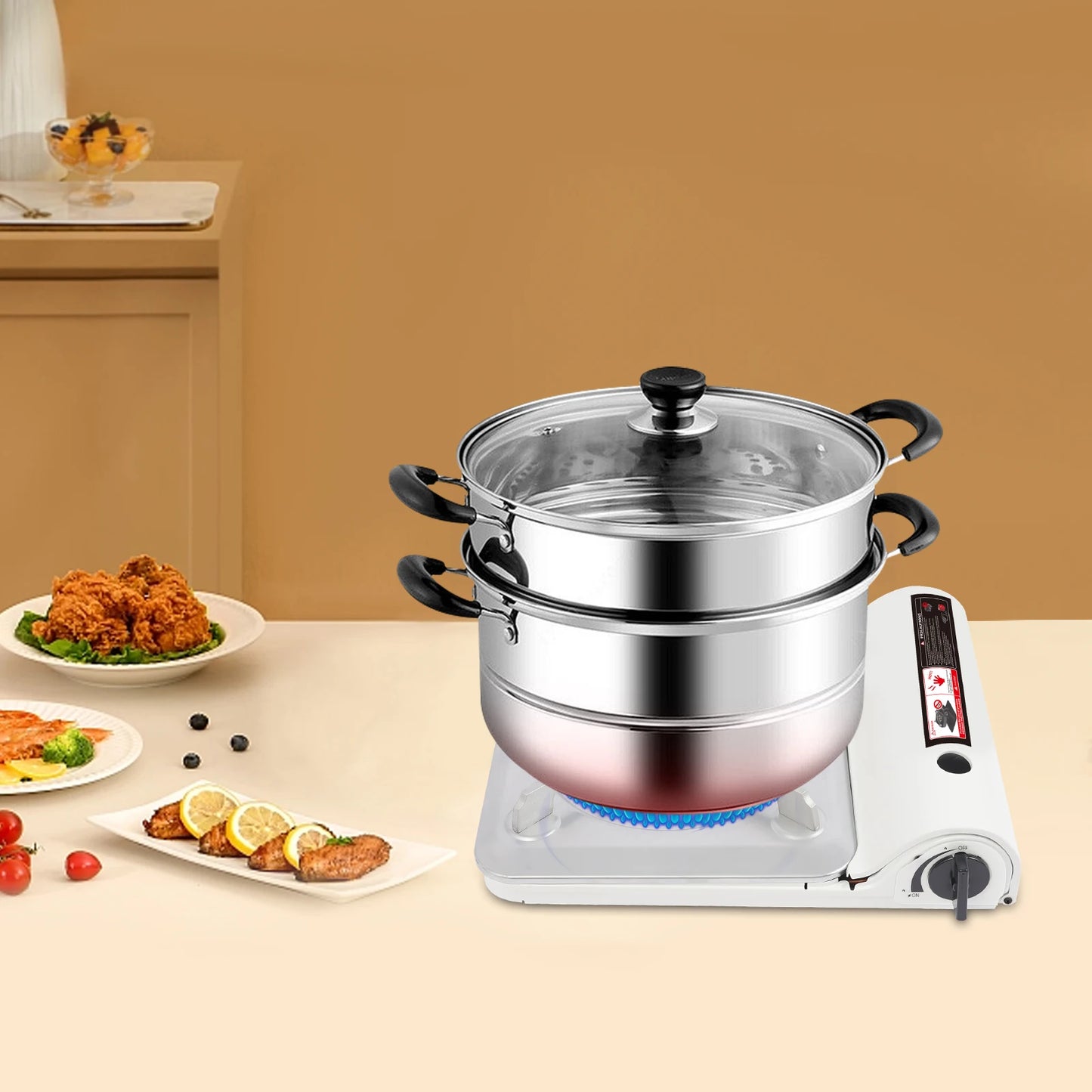 Hign-concerned Portable Camping Stove Outdoor Emergency Butane Burner With Carrying Case For Patio Camping Travel