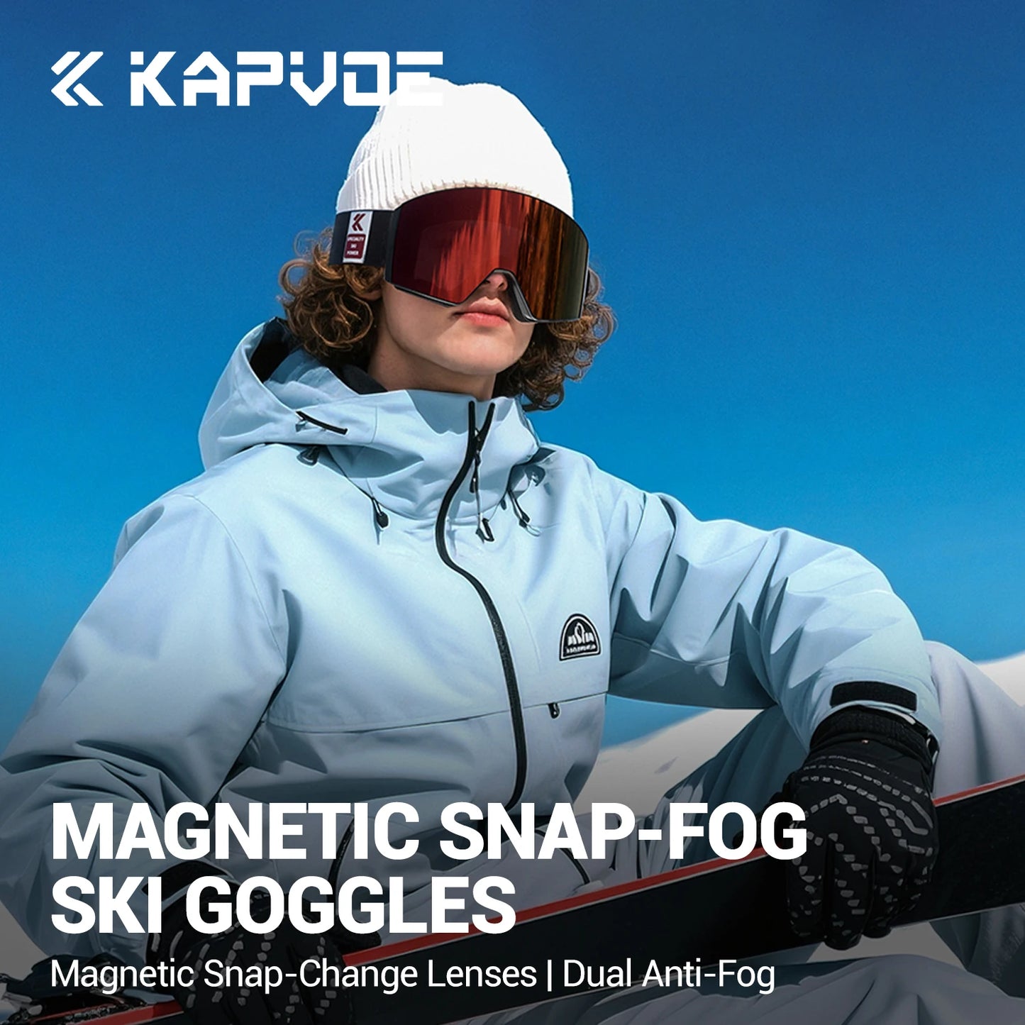 Kapvoe Outdoor Photochromic Ski Goggles UV400 Anti Fog Magnetic