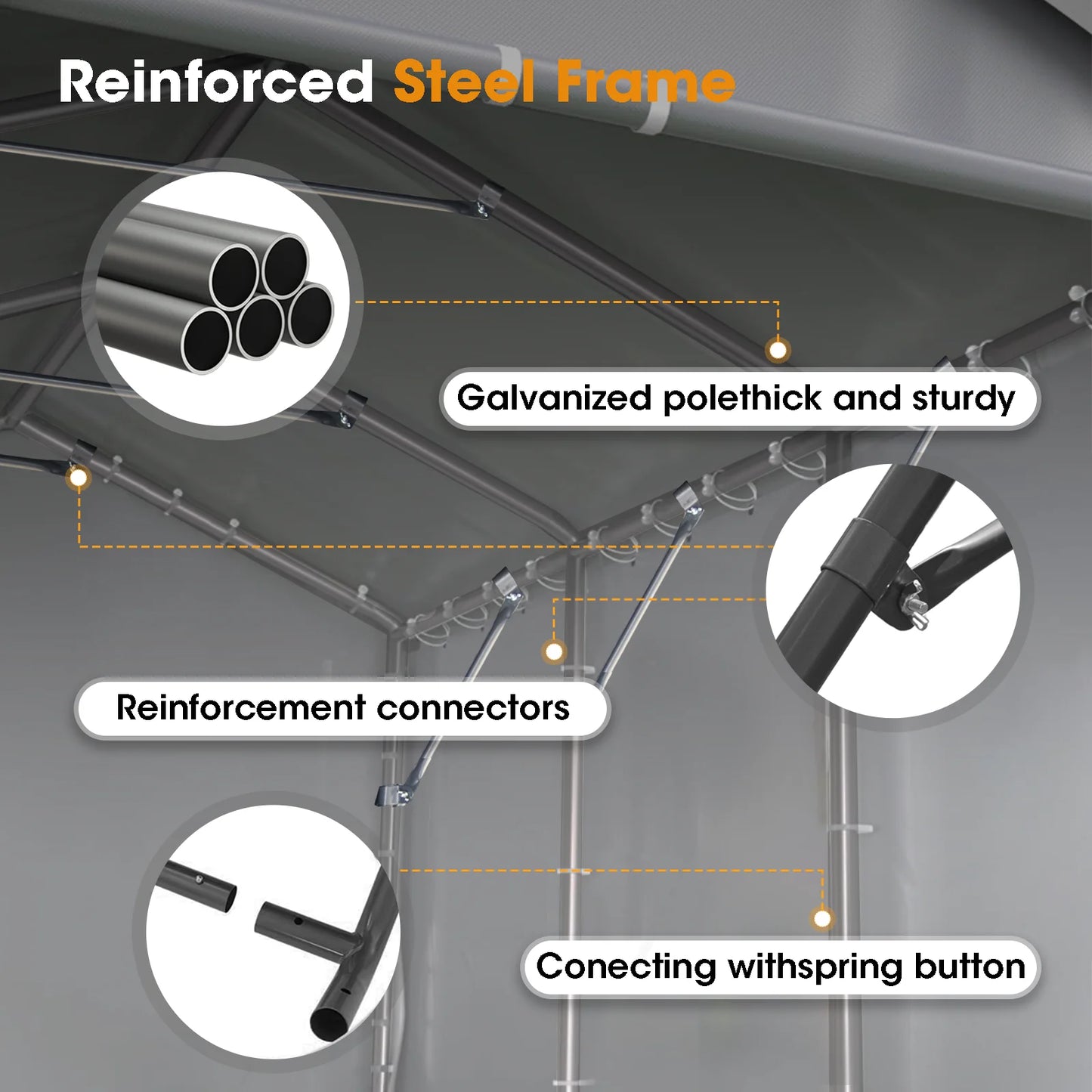 Grezone Outdoor Canopy Carport Portable Car Tent Garage