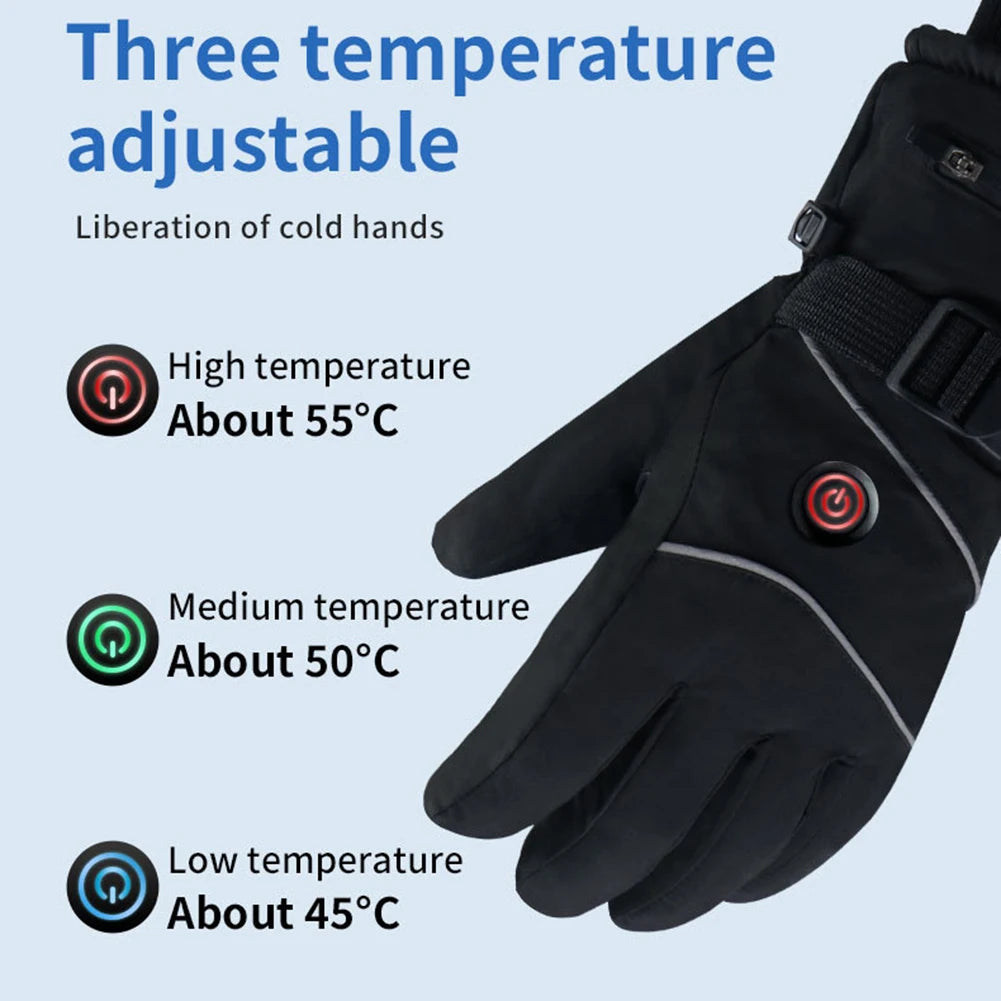 Shunmaii Heated Gloves With Touch Screen 3 Heat Levels Waterproof
