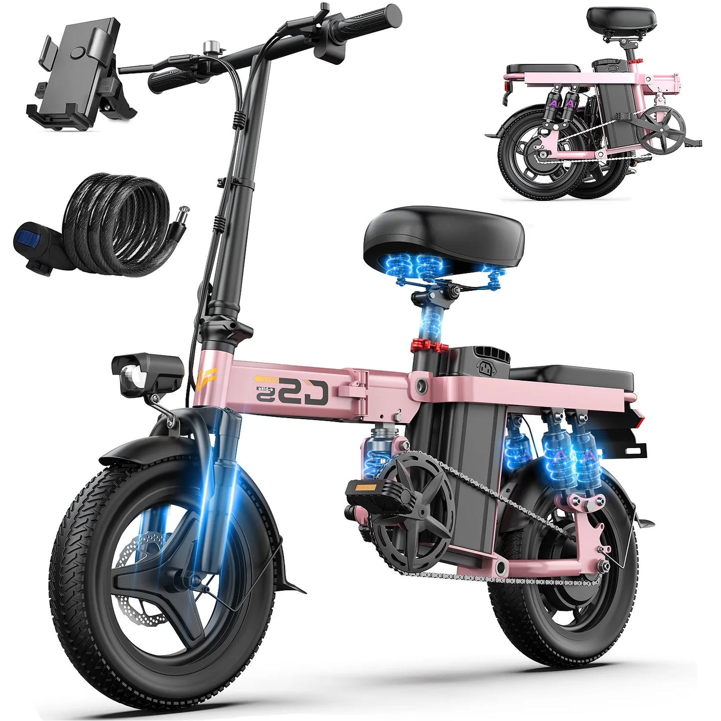 Folding Electric Bike GS5 750W Motor 20 MPH 35 Miles