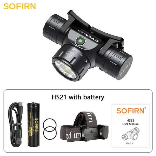 Sofirn HS21 2000lm USB C Rechargeable Headlamp With SFT40