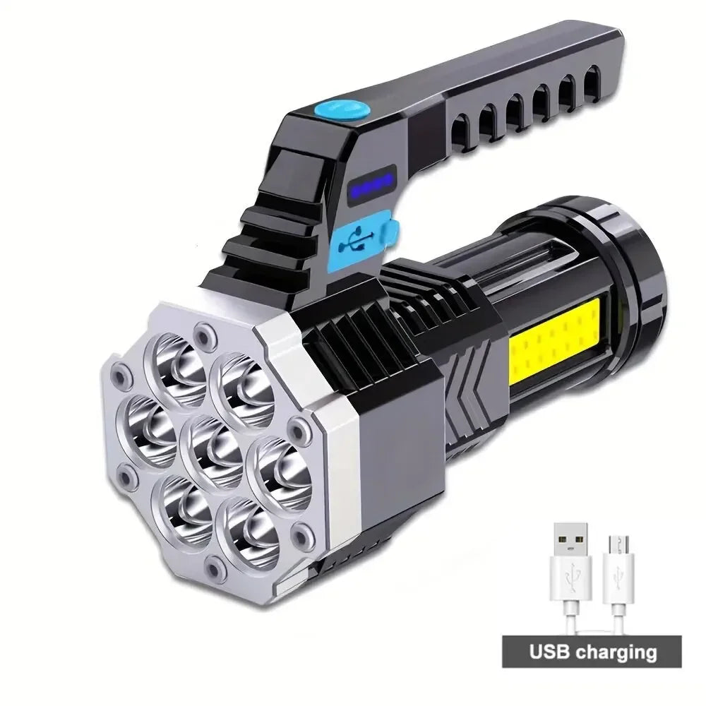 Skywolfeye 7LED High Power Flashlight With USB Charging COB Light