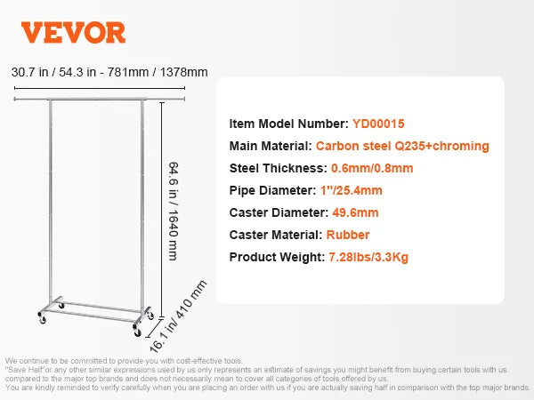 SucceBuy Heavy Duty Clothing Garment Rack With Adjustable Feature, Bottom Shelf And Wheels For Laundry Room