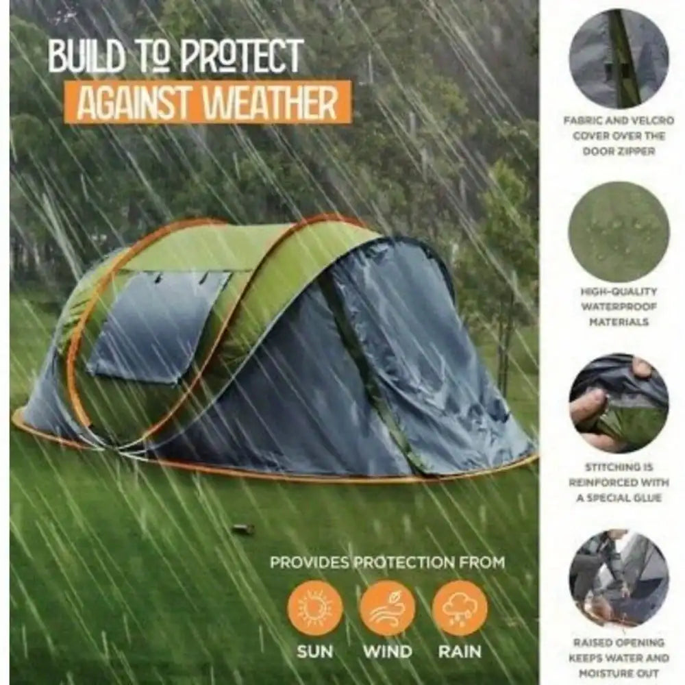 Easy Pop Up Camping Tent Two Doors And UPF50 Waterproof