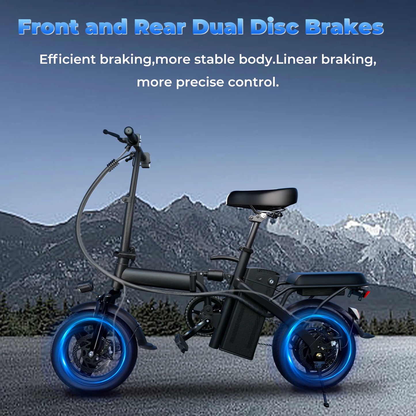 Lelekuai 500W Folding Electric Bike With Removable 48V 12Ah Battery