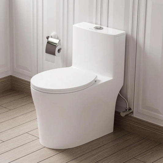 One Piece Powerful Flush Modern Toilet Small Bathroom