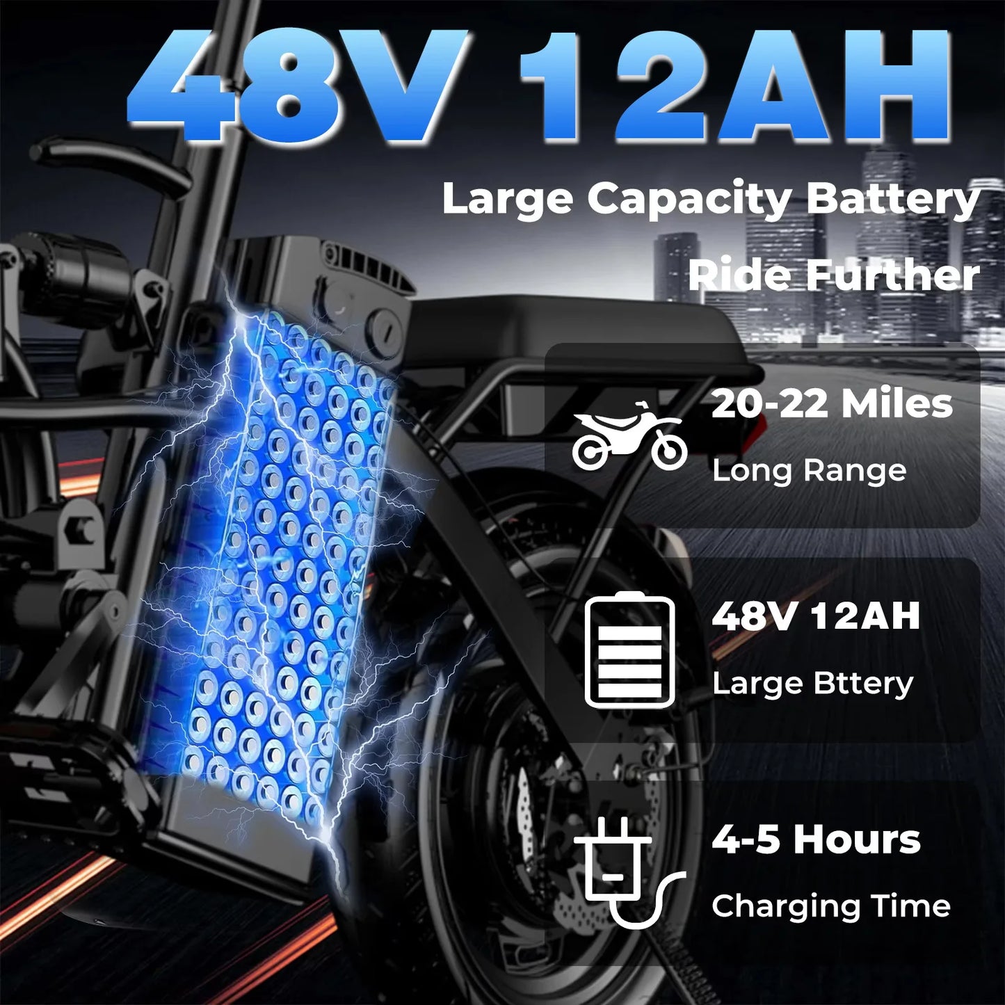 Lelekuai 500W Folding Electric Bike With Removable 48V 12Ah Battery