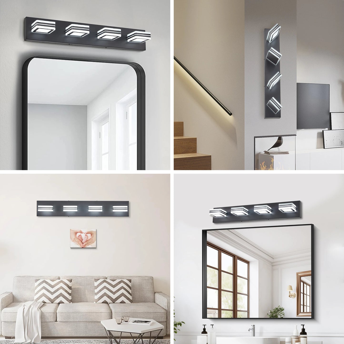 ARLGSITE LED Vanity Lights 4 Lamps Wall Mounted Over Mirror