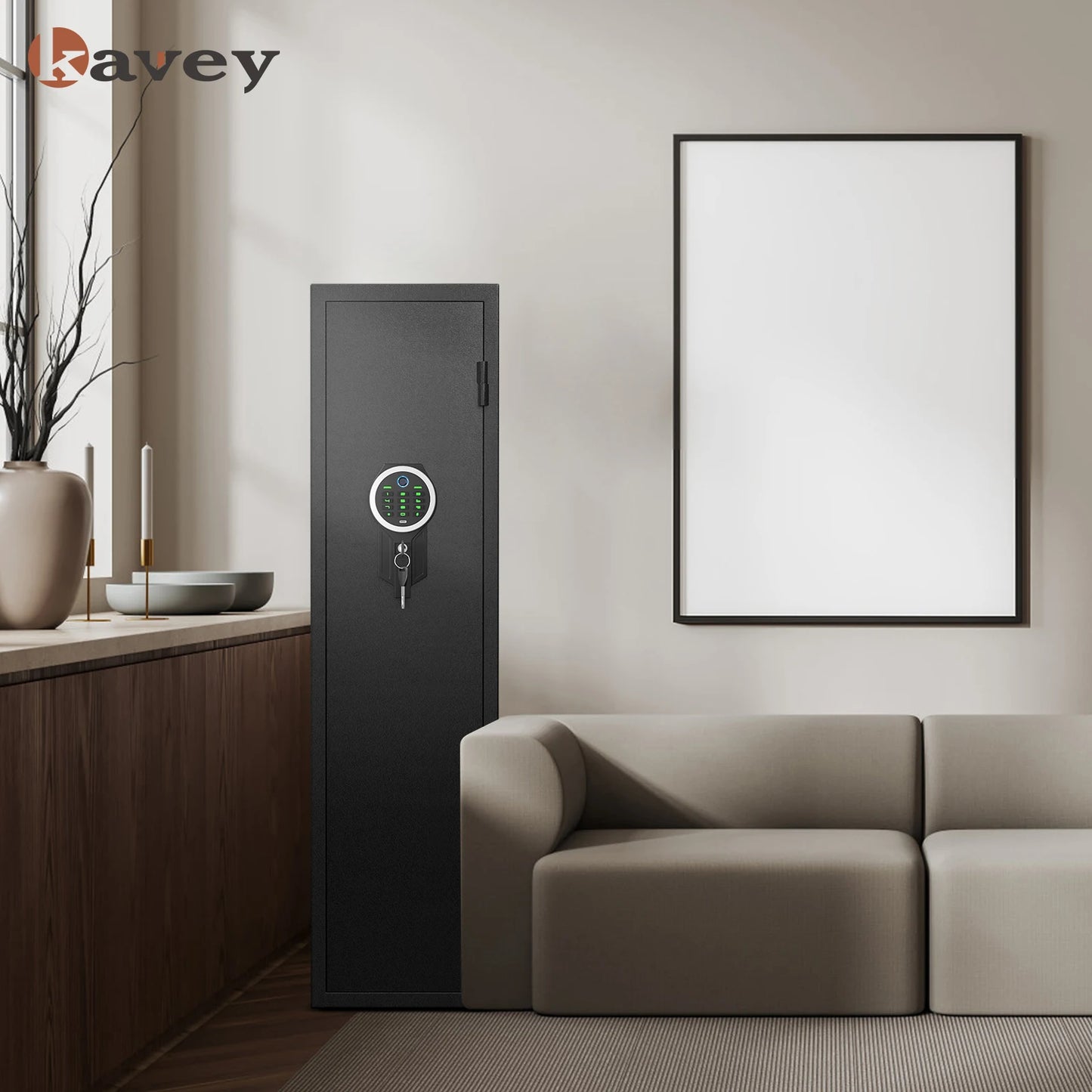 Kavey Biometric Fingerprint Gun Safe With LED Light