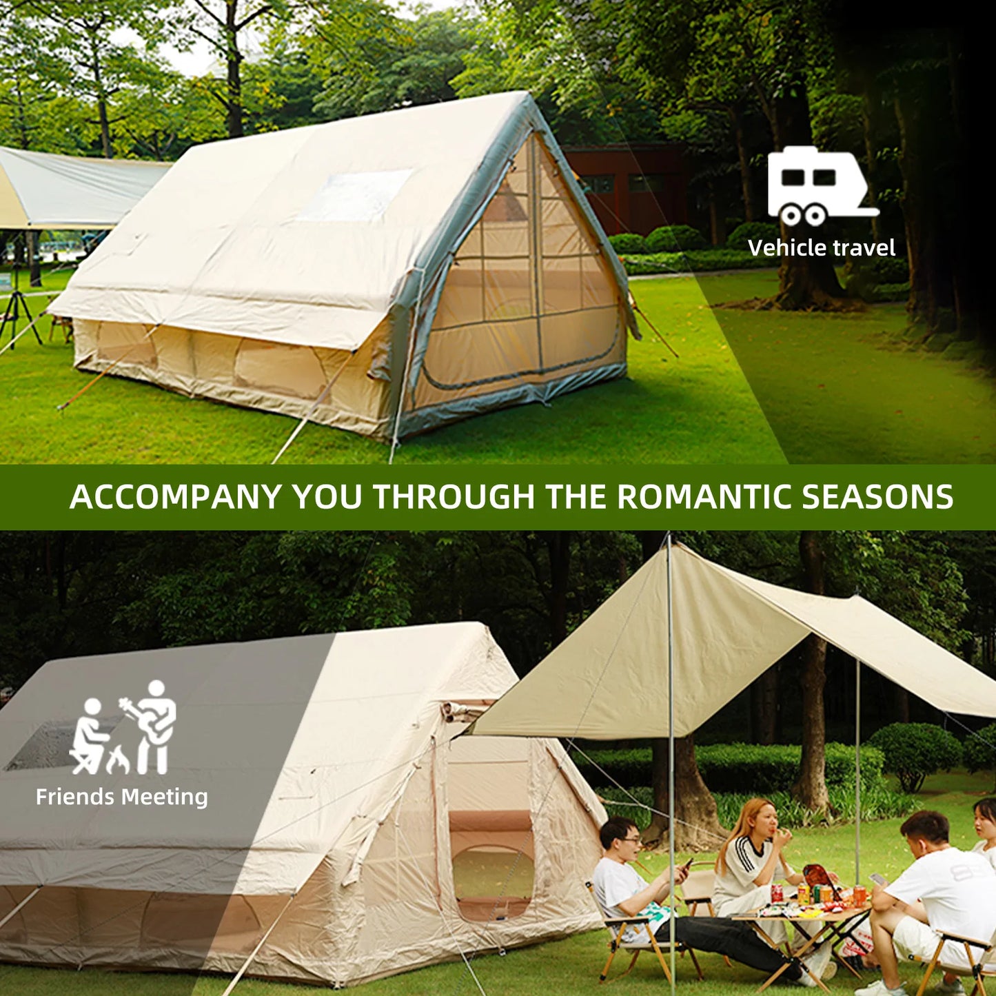 Building Inflatable Camping Tent Easy Setup Portable