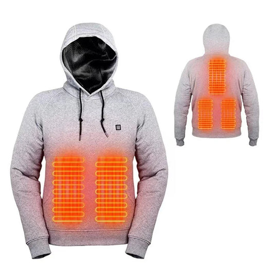 APWIKOGERCN 5 Zone Heated Jacket USB Rechargeable Thermal Outerwear For Men Women Gothic Cozy Long Sleeve