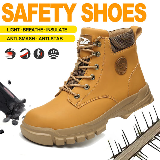 Breathable Safety Shoes For Men Anti Smash Puncture Metal Toe
