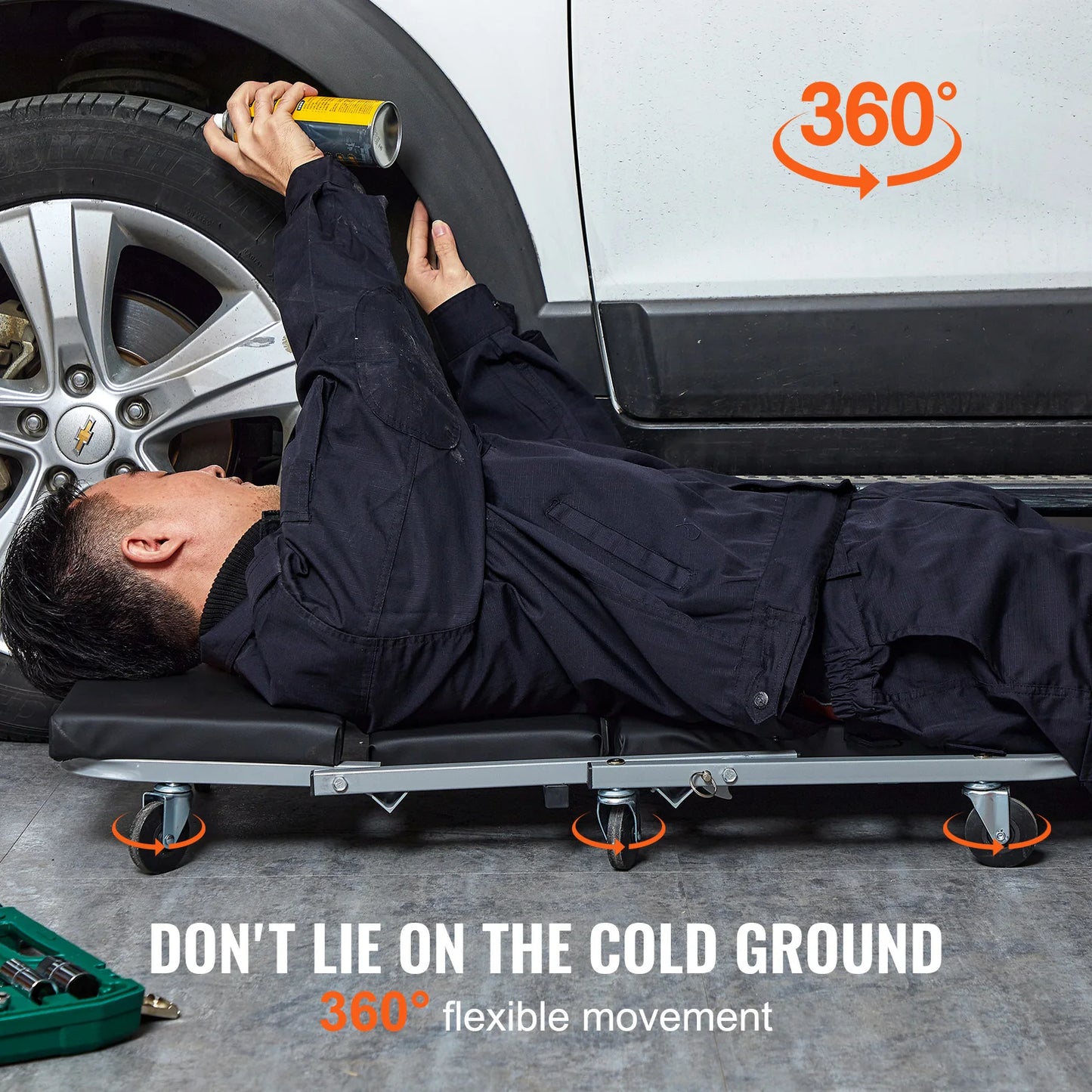 SucceBuy Mechanic Creeper Z Creeper Seat 2 in 1 Low-Profile